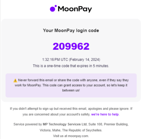 Moonpay code