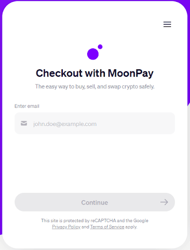 Moonpay checkout